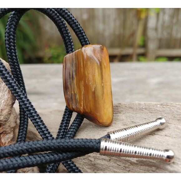 vintage Other - Handcrafted Tigers Eye Bolo Tie